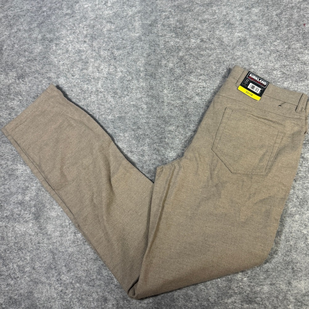 Kirkland Signature Mens Brushed 5 Pocket Pants Tan 32x34 7771463
